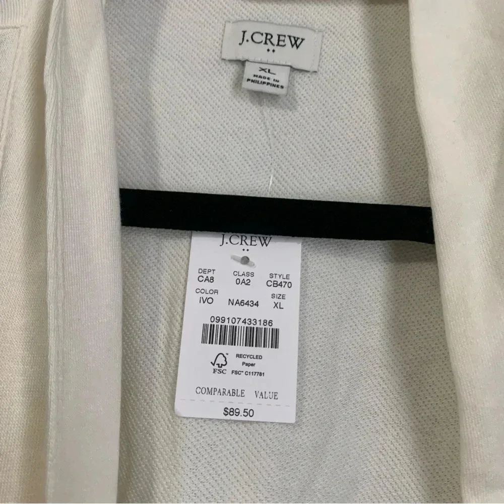 NEW J Crew Cream/Off white Knit Wrap Cardigan Sweater-XL - Picture 4 of 7